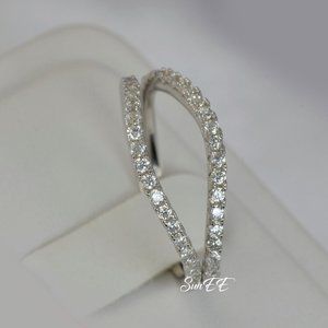 NEW 925 STERLING SILVER CURVE WEDDING BAND RING